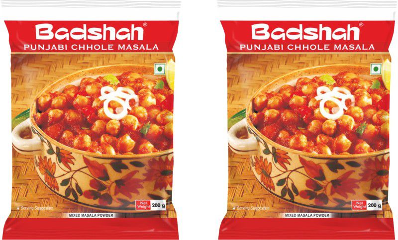 BADSHAH Punjabi Chhole Masala Powder | Blended Spice Mix|Delicious & Flavourful Cooking  (2 x 200 g)