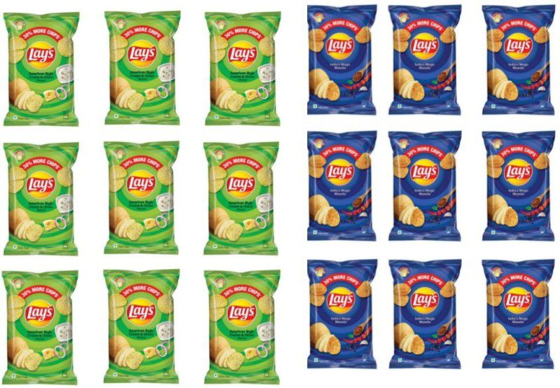 Lay's Green and blue combo pack 540 gm Chips  (18 x 30 g)