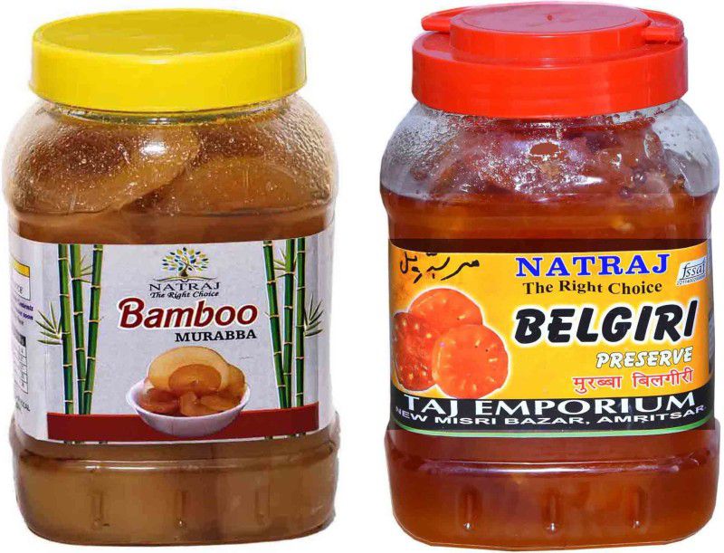 NATRAJ The Right Choice Homemade Taste Bans & Belgiri Murabba (Pack of 2 x 1 kg Each) Amla, Bamboo Murabba  (2 x 1 kg)