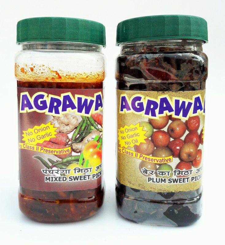 AGRAWAL'S Mixed Sweet Pickle & Plum Sweet Pickle Combo Mixed, Plum Pickle  (2 x 425 g)