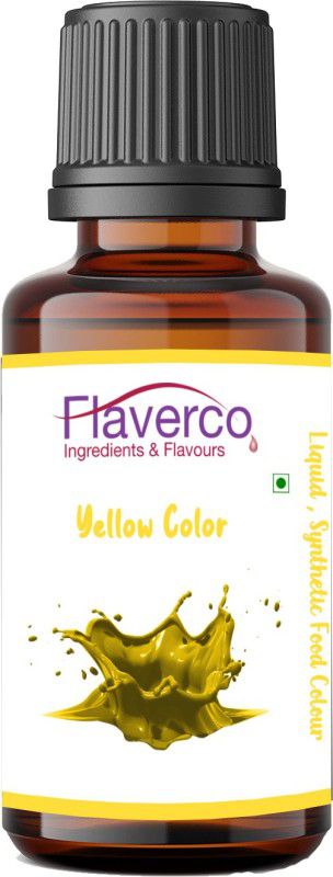 flaverco Yellow liquid food colour for baking, sweets, Ice cream & more..!! Yellow  (30 ml)