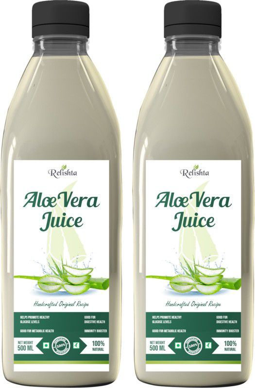 Relishta Aloe Vera Juice - Purifies Blood and Boosts Immunity - 500 ml Each - Pack of 2  (2 x 500 ml)