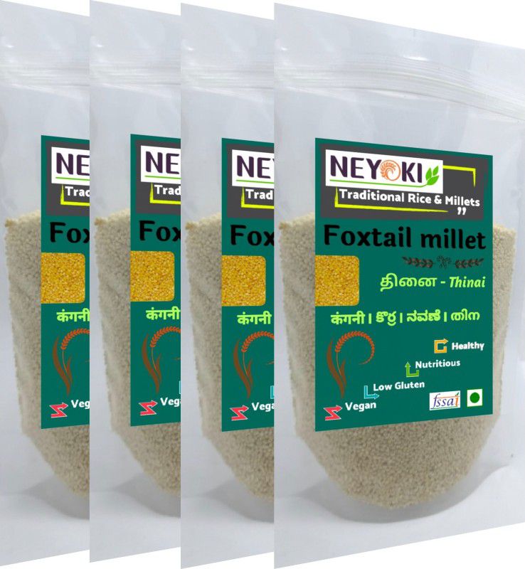 NEYOKI Foxtail Millet 2kg / Thinai /Kangani / Korra / Navane Foxtail Millet  (2 kg, Pack of 4)
