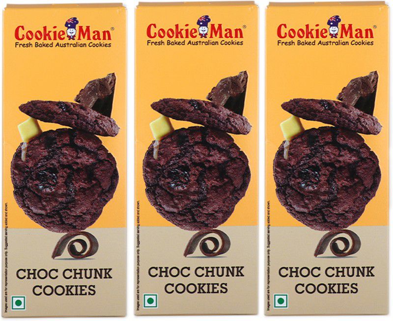 Cookieman Choco Chunk - With Rich Chocolate Chunks - 120g x 3 Pack Cookies  (360 g, Pack of 3)