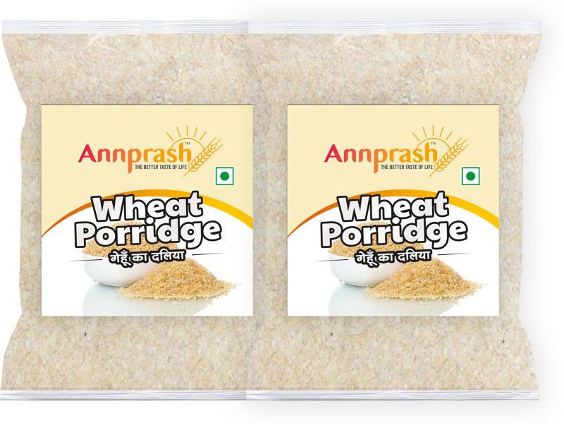 Annprash Premium Quality Wheat Porridge /Gehun Daliya - 1kg (500gmx2) Pouch  (2 x 0.5 kg)