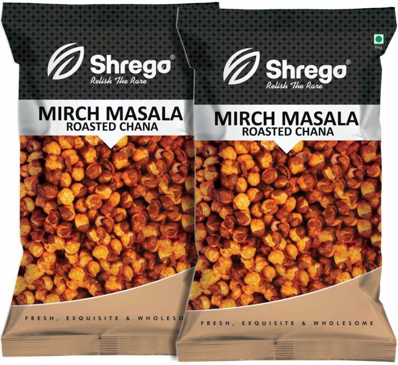 Shrego Mirch Masala Roasted Chana, Snack And Namkeen, 300G (2X150G Vacuum Packed)  (300 g)
