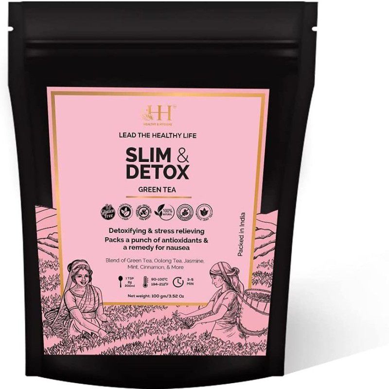 HEALTHY & HYGIENE Slim & Detox Green Tea Tasty | Organic | Natural Flavour For Weight Loss Green Tea Pouch  (100 g)