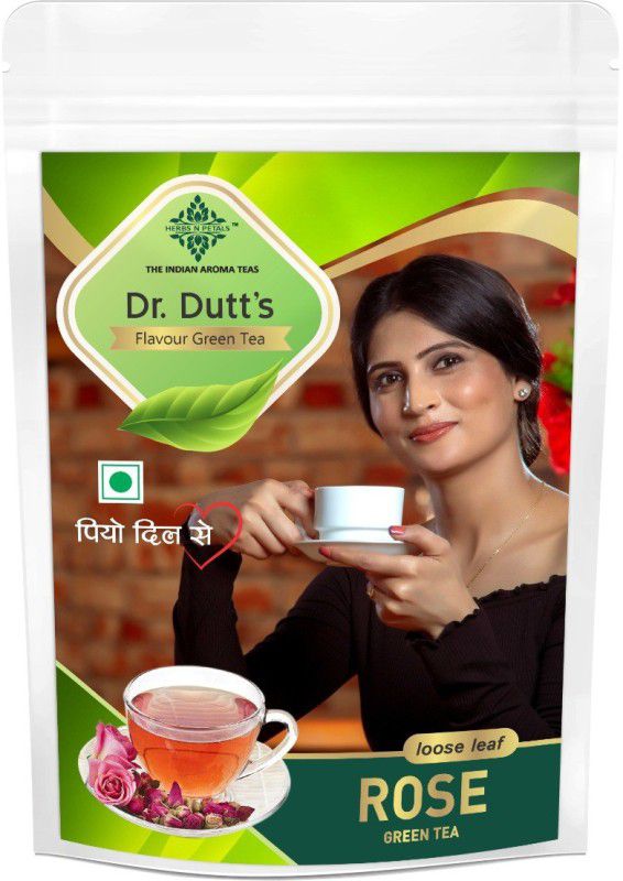 Herbs N Petals Dr. Dutt's herbal green tea - Rose Flavour -100gm Green Tea Pouch  (100 g)