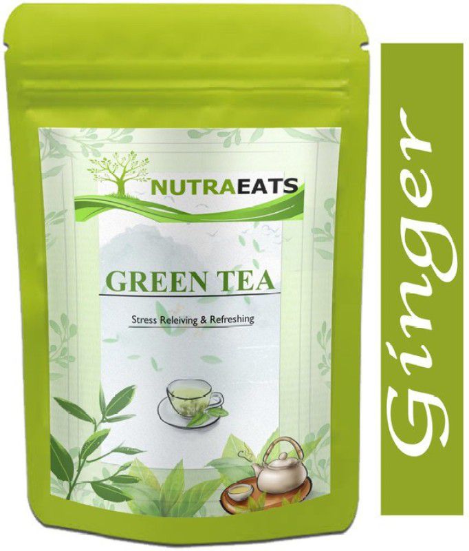 NutraEats Green Tea for Weight Loss | 100% Natural Green Loose Leaf Tea | Ginger Flavor Green Tea Pouch Ultra (T428) Green Tea Pouch  (200 g)