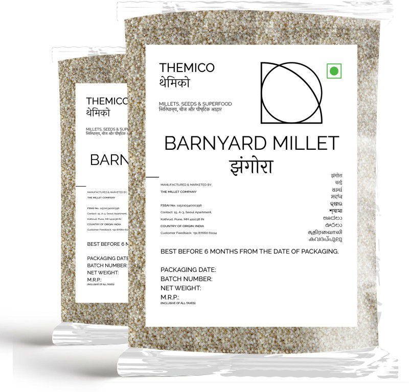 Themico Unpolished Barnyard Millet Natural Grains| Gluten-free Healthy Food Alternatives Barnyard Millet  (1 kg, Pack of 2)