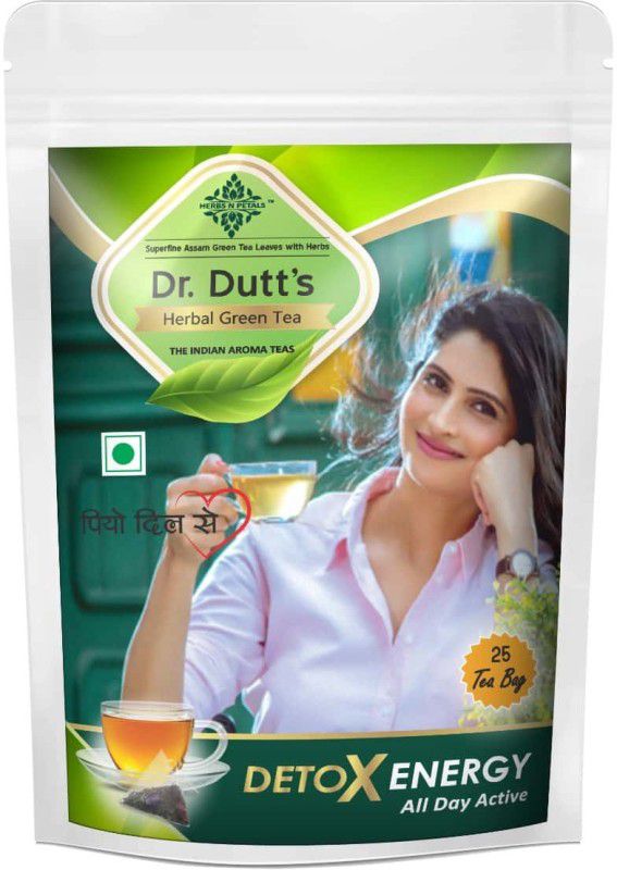 Herbs N Petals Dr. Dutt's herbal green tea -Detox Energy -25 tea bags Green Tea Pouch  (25 Bags)