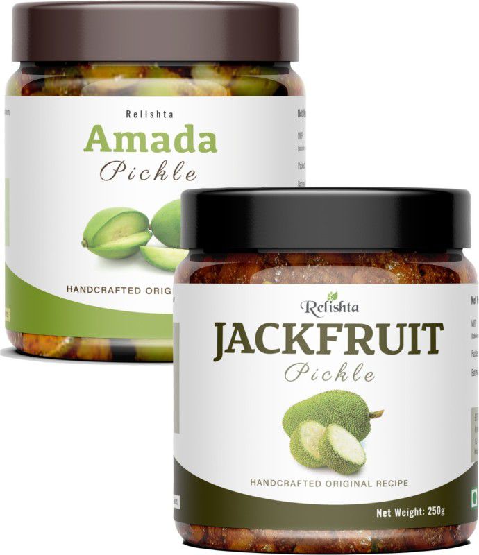 Relishta Jackfruit & Amada Pickle | Kathal Ka Achar (2x250G) Premium Less Oil Homemade Jackfruit Pickle  (2 x 250 g)