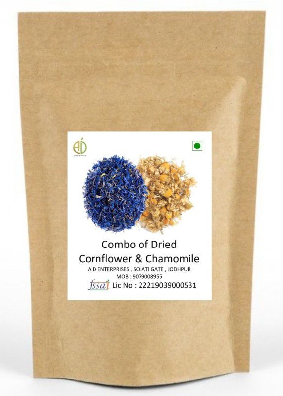 A D FOOD & HERBS Combo Of Dried Cornflower & Chamomile for Tea Blends each of 50 Gms Herbal Tea Pouch  (50 g)