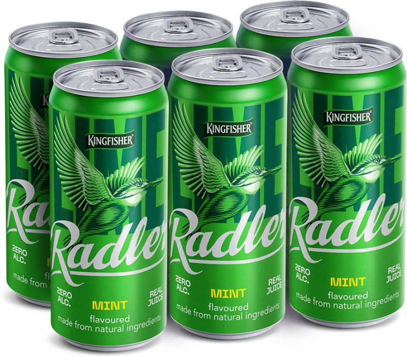 Kingfisher Radler Mint - Non-Alcoholic Malt Drink , Pack of Can  (6 x 300 ml)