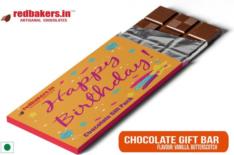 redbakers.in Happy Birthday Dark Chocolate Gift Bar Bars  (100 g)