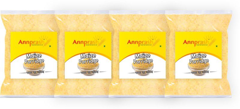 Annprash Premium Quality Maize Porridge / Makka Daliya (Corn ) - 2kg (500gmx4) Pouch  (4 x 0.5 kg)