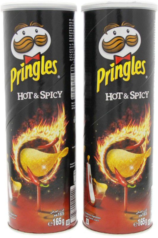 Pringles Hot & Spicy Potato Chips 165g (Pack of 2) Chips  (2 x 115 g)