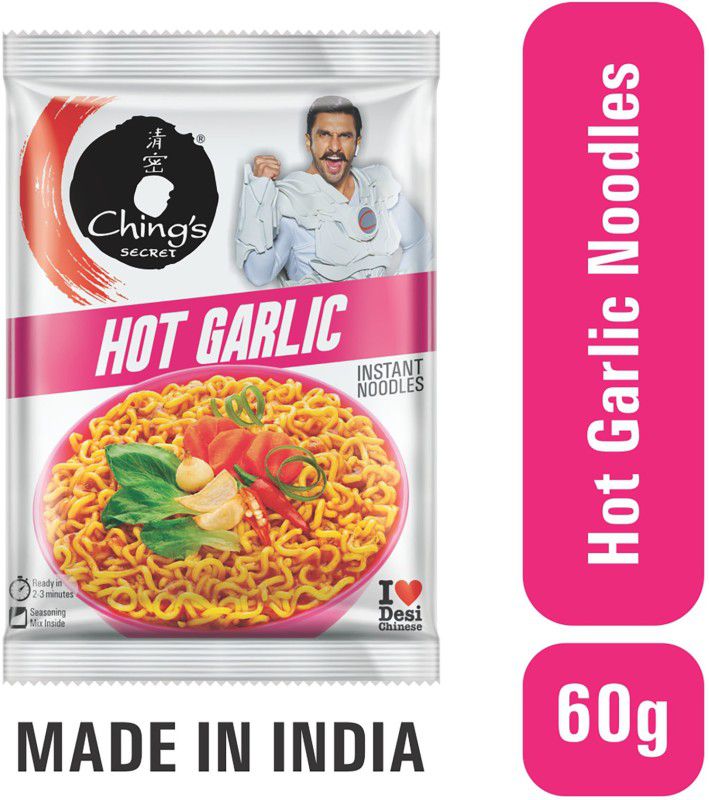 Ching's Secret Hot Garlic Instant Noodles Vegetarian  (60 g)