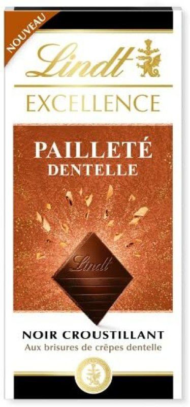 LINDT Excellence Chocolate Bar Crispy Dark With Broken Crepe Lace Bars  (100 g)