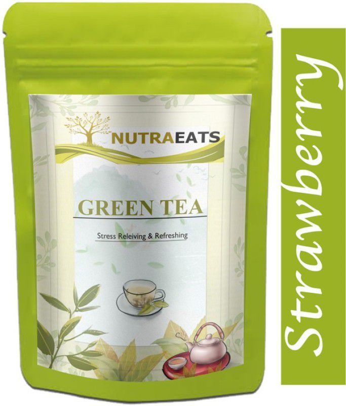 NutraEats Green Tea for Weight Loss | 100% Natural Green Loose Leaf Tea | Strawberry Flavor Green Tea Pouch Ultra (T1220) Green Tea Pouch  (1500 g)