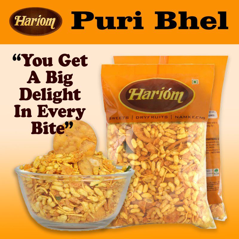 Hariom Puri Bhel | Spicy Snacks | Healthy & Hygenic | Everyday Fresh Snacks  (200 g)