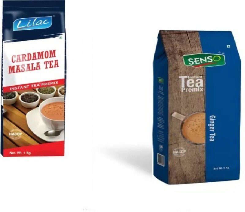 Lilac Cardamom Masala 1kg & Ginger Chai 1 kg Combo Masala Tea Pouch  (2 x 1 kg)