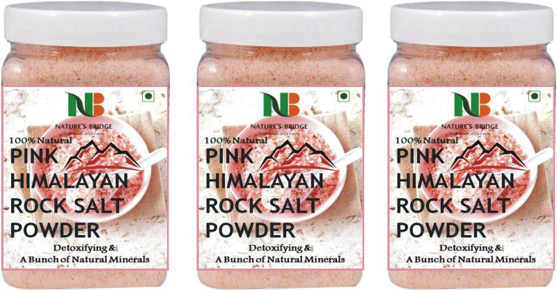Nature's Bridge Himalayan Pink Rock Salt Powder 3 Kg (1Kg x3) Jar Pack / Pink Rock Salt / Rock Salt - 3 x 1 kg jar Himalayan Pink Salt  (3000 g)