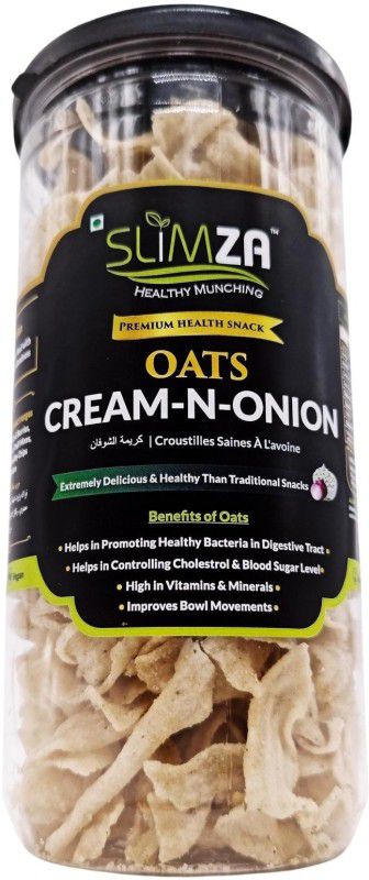 Slimza Healthy Premium Quality Oats Cream N Onion |No Preservative|GlutenFree Chips  (150 g)