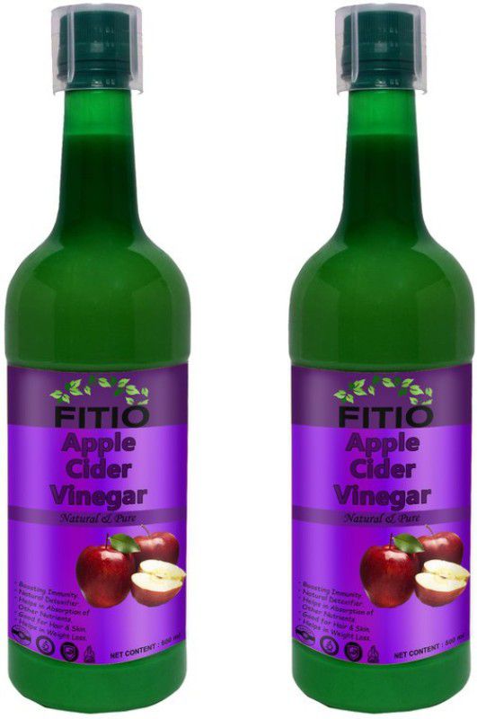 FITIO Nutrition Apple cider vinegar with mother Vinegar (S) (Pack Of 2) Premium Vinegar  (2 x 500 ml)