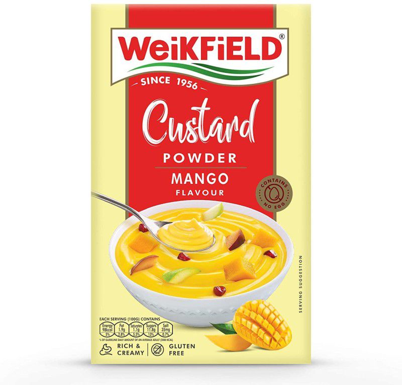 WeiKFiELD Custard Powder Mango Flavour Rich & Creamy And Gluten Free Custard Powder  (2 x 75 g)