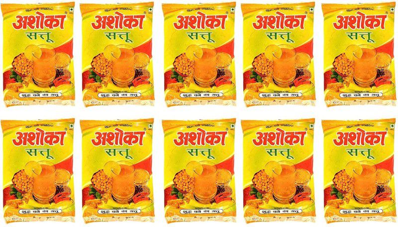 ASHOKA Pure & Tasty Refined Fibrous Sattu with Jute Bag- Pack of 10 (500 gm)  (5 kg, Pack of 10)