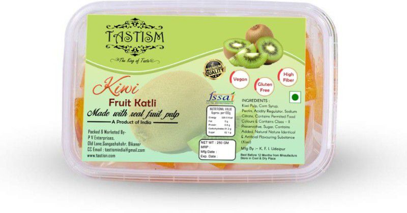 Tastism Premium Quality Kiwi Katli/Barfi| Made with Real Fruit Pulp, Kiwi Candy Kiwi Jelly Candy  (250 g)