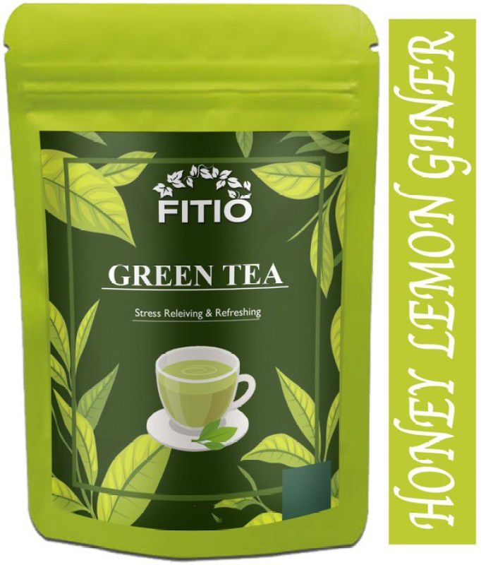 FITIO Green Tea for Weight Loss | 100% Natural Green Loose Leaf Tea | Honey, Lemon, Ginger Flavor Green Tea Pouch Pro (T657) Green Tea Pouch  (350 g)