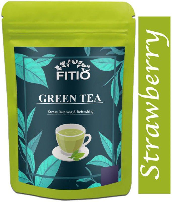 FITIO Green Tea for Weight Loss | 100% Natural Green Loose Leaf Tea | Strawberry Flavor Green Tea Pouch Pro (T1213) Green Tea Pouch  (550 g)
