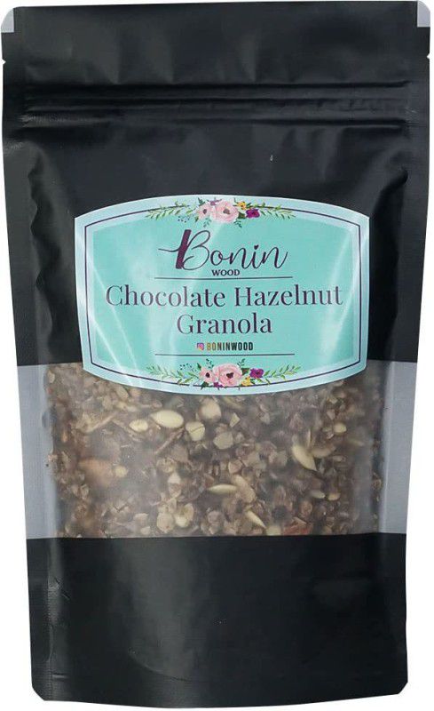 Bonin Wood Chocolate Hazelnut Granola, Sugar Free | Healthy Snacks| Hazelnut Crunch Pouch  (125 g)