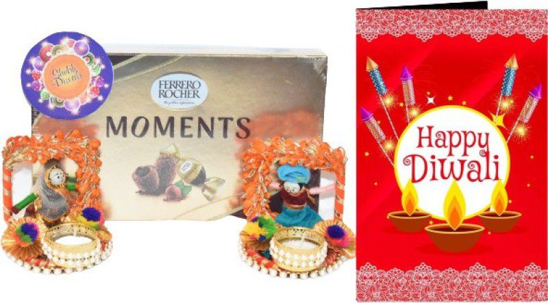 Uphar Creations Rocher Moments Gift BoxWith Diwali SpecialTealight Candle Holder And Diwali card | Diwali Gifts| Chocolate Gifts| Combo  (Ferrero Rocher Moments Gift Pack-1 | Diwali Card-1| Diwali Candle Holder-1)