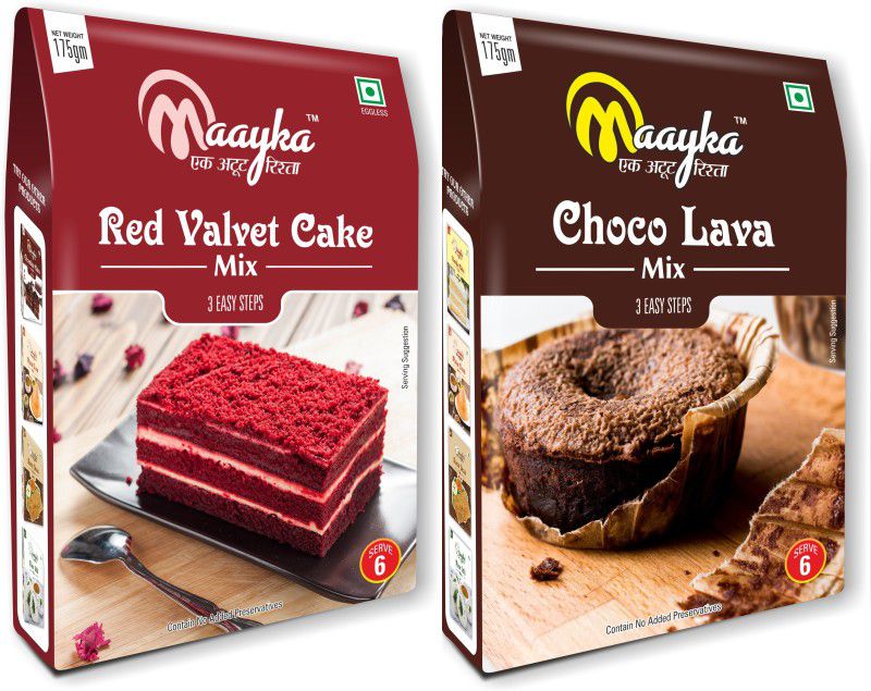 Maayka - Ek Atoot Rishta Choco Lava & Red Velvet Cake Mix 175gm + 175gm 350 g  (Pack of 2)