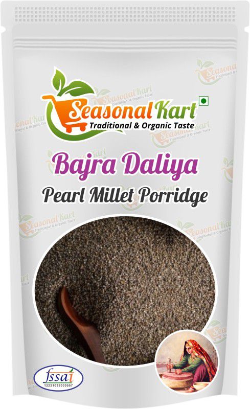 Seasonal Kart Homemade Bajra Daliya|Organic Pearl Millet|Cereal for Breakfast|Healthy Grains| Pouch  (1 kg)