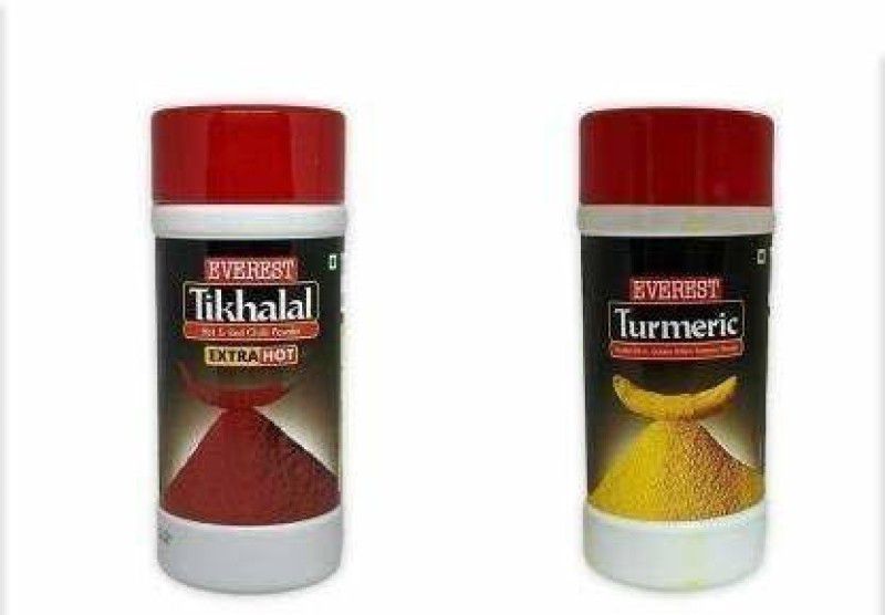 EVEREST Tikhala Hot and Red Chilli Powder 100g Turmeric Powder 100g Combo Pack of 2  (2 x 50 g)