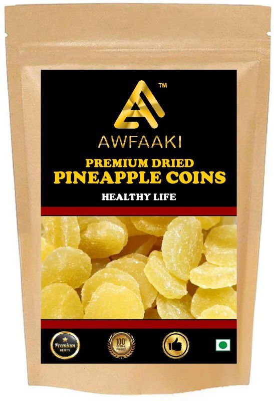 AWFAAKI DRIED PINEAPPLE COIN / DEHYDRATED PINEAPPLE COINS / DRY PINEAPPLE COINS 500 GM Pineapple  (500 g)