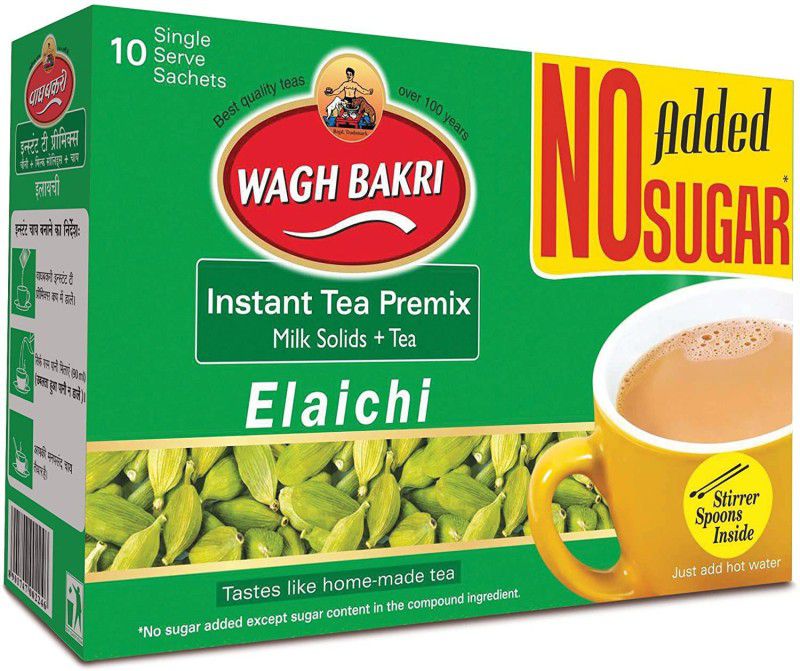 Waghbakri Wagh Bakri Instant Elaichi Tea No Added Tea Box  (140 g)