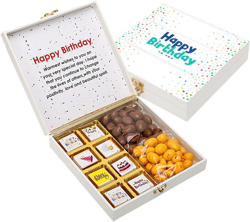 Chocoloony Happy Birthday Gift Milk Chocolates, Coated Almond Caramels  (10 x 1 Units)
