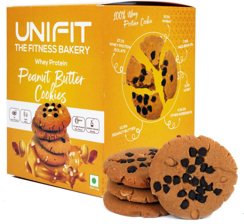 Unifit Whey Protein Peanut Butter Cookies Bakery Biscuit  (180 g, Pack of 6)