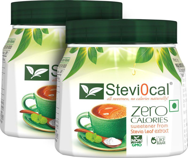 steviocal Zero calorie Stevia Extract - Naturally Sweet, 200 gm Sweetener  (400 g, Pack of 2)