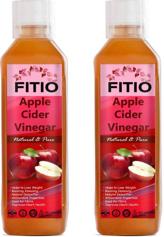 FITIO Nutrition Organic Apple Cider Vinegar with Mother for Weight Loss Vinegar (V) (Pack Of 2) Ultra Vinegar  (2 x 500 ml)