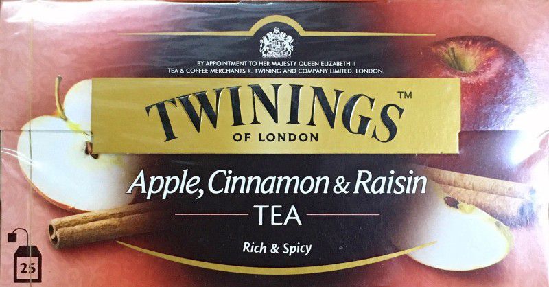 TWININGS of London Apple,Cinnamon & Raisin Tea Imported 50G Tea Bags Box  (25 Bags)