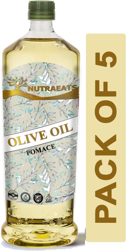 NutraEats Pomace Olive Oil , Jaitun tail ( Combo Pack Of 5 ) Olive Oil Plastic Bottle  (5 x 1000 ml)