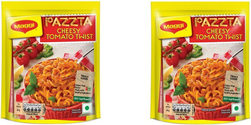 Maggi Pazzta Cheesy Tomato Twist 64 grams pack of 2 (64G X 2) Pasta  (Pack of 2, 128 g)