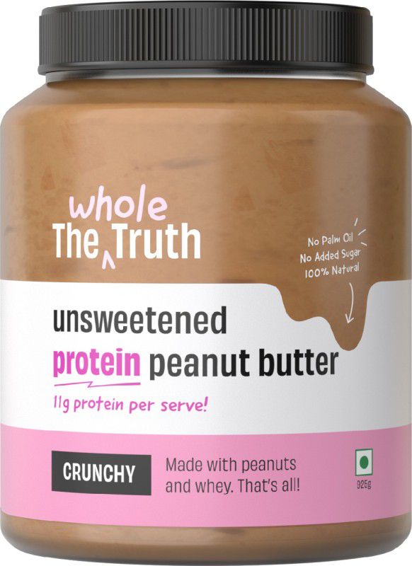 The Whole Truth - Unsweetened Protein Peanut Butter - Crunchy | All Natural | Gluten Free | Vegan | 925 g