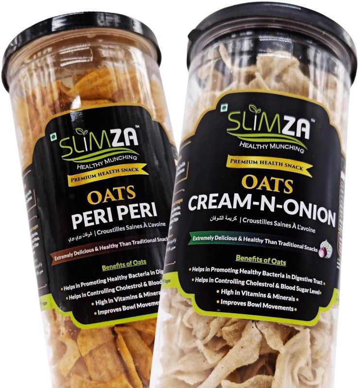 Slimza Healthy Premium Quality Chips | Combo of 2 | Oats Peri Peri & Cream N Onion Chips  (2 x 150 g)